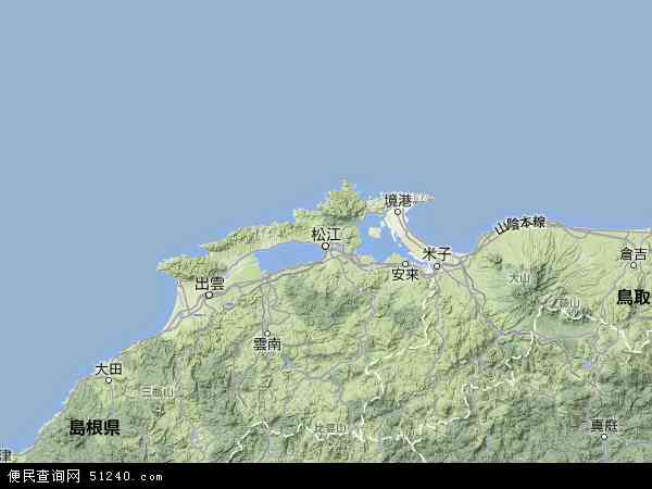 岛根地形图 - 岛根地形图高清版 - 2024年岛根地形图