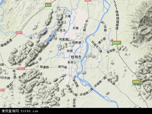 桂林市地形图 - 桂林市地形图高清版 - 2024年桂林市地形图
