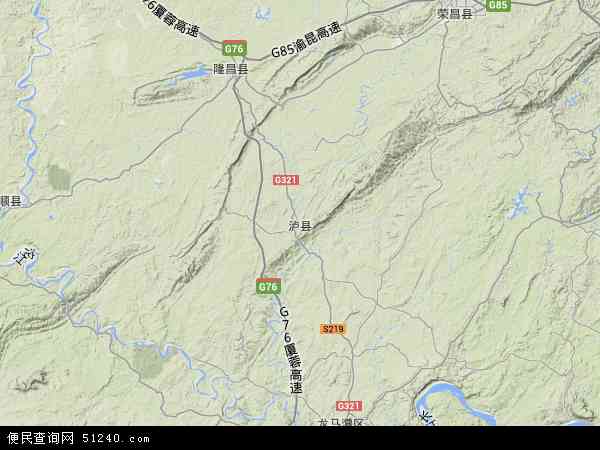 泸县地形图 - 泸县地形图高清版 - 2024年泸县地形图
