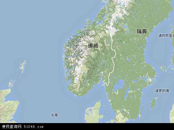 挪威地形图 - 挪威地形图高清版 - 2024年挪威地形图