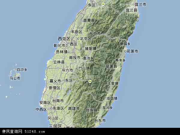 台湾地形图 - 台湾地形图高清版 - 2024年台湾地形图