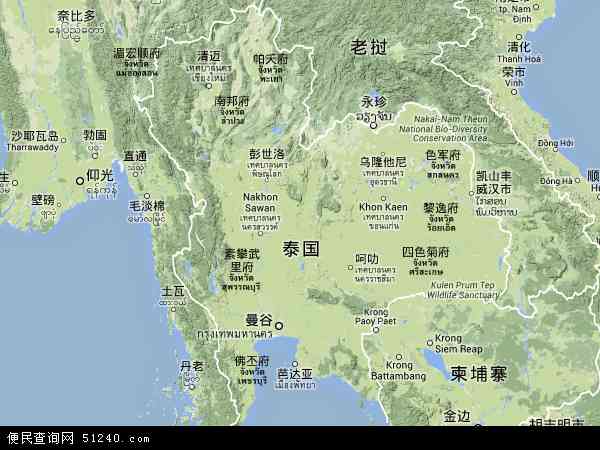 泰国地形图 - 泰国地形图高清版 - 2024年泰国地形图
