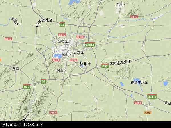 徐州市地形图 - 徐州市地形图高清版 - 2024年徐州市地形图