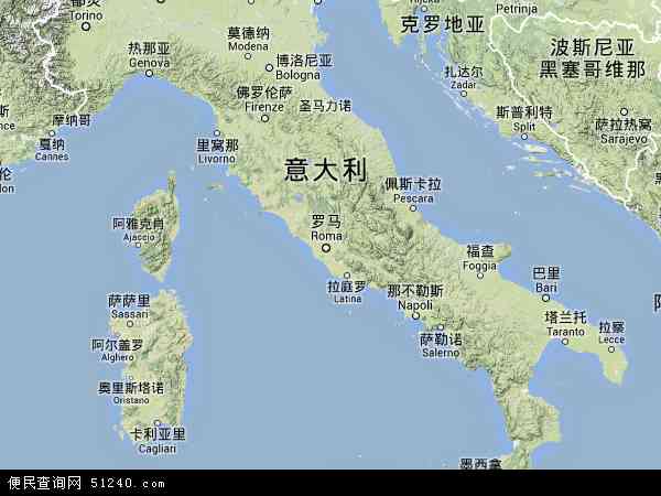 意大利地形图 - 意大利地形图高清版 - 2024年意大利地形图
