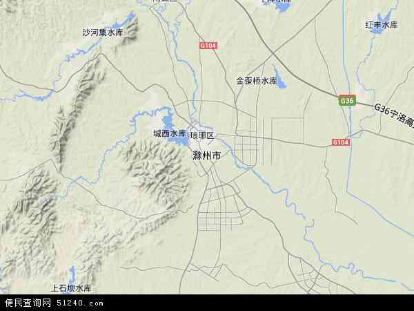 滁州市地形图 - 滁州市地形图高清版 - 2024年滁州市地形图
