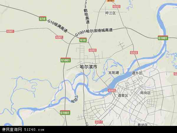 哈尔滨市地形图 - 哈尔滨市地形图高清版 - 2024年哈尔滨市地形图
