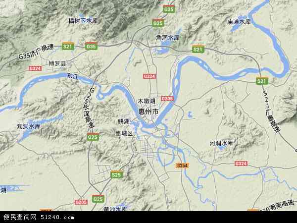 惠州市地形图 - 惠州市地形图高清版 - 2024年惠州市地形图