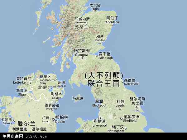 英国地形图 - 英国地形图高清版 - 2024年英国地形图