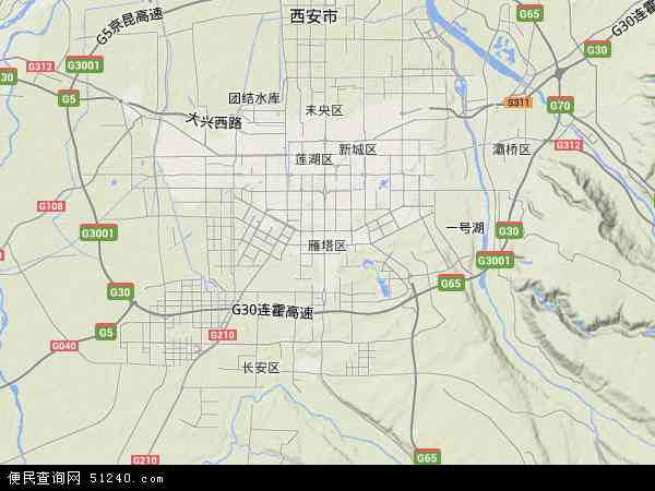 中国陕西省西安市雁塔区地图(卫星地图)