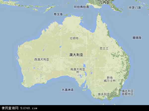 澳大利亚地形图 - 澳大利亚地形图高清版 - 2024年澳大利亚地形图