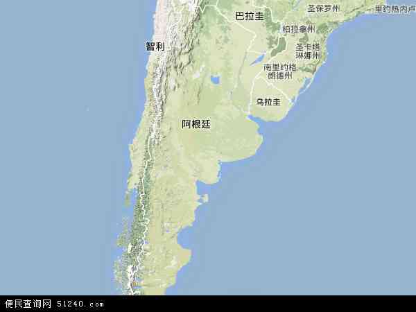 阿根廷地形图 - 阿根廷地形图高清版 - 2024年阿根廷地形图