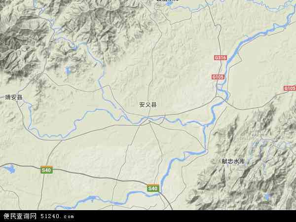 安义县地形图 - 安义县地形图高清版 - 2024年安义县地形图