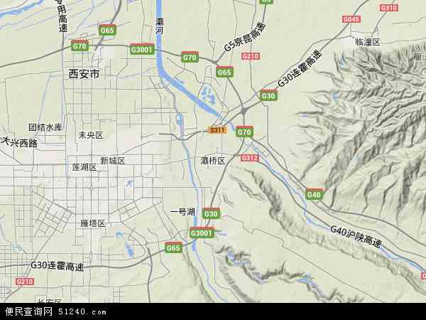 灞桥区地形图 - 灞桥区地形图高清版 - 2024年灞桥区地形图