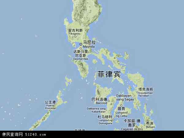 菲律宾地形图 - 菲律宾地形图高清版 - 2024年菲律宾地形图