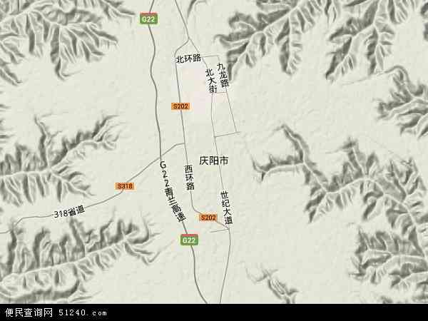 庆阳市地形图 - 庆阳市地形图高清版 - 2024年庆阳市地形图