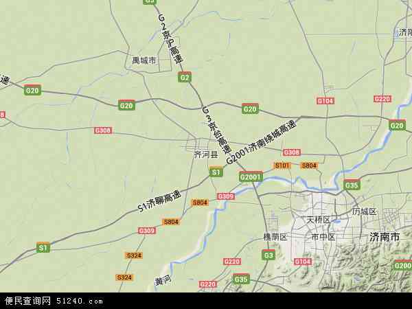 齐河县地形图 - 齐河县地形图高清版 - 2024年齐河县地形图