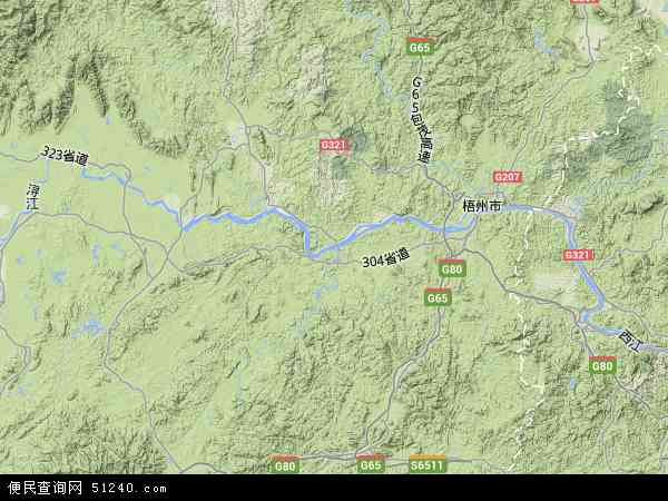 藤县地形图 - 藤县地形图高清版 - 2024年藤县地形图