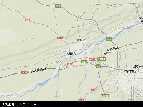 咸阳市地形图 - 咸阳市地形图高清版 - 2024年咸阳市地形图