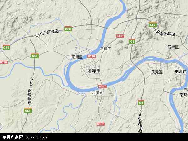 湘潭市地形图 - 湘潭市地形图高清版 - 2024年湘潭市地形图