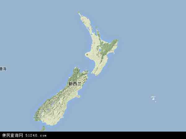 新西兰地形图 - 新西兰地形图高清版 - 2021年新西兰地形图