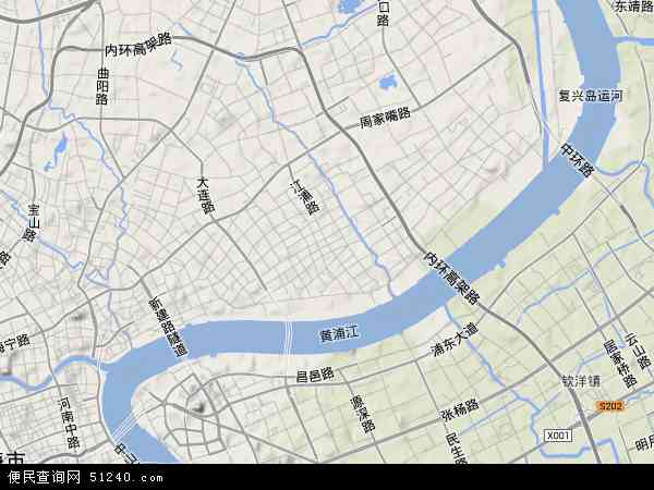 杨浦区地形图 - 杨浦区地形图高清版 - 2024年杨浦区地形图