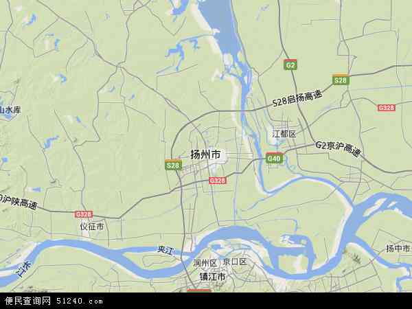 扬州市地形图 扬州市地形图高清版 2022年扬州市地形图