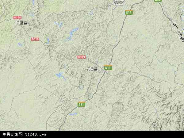 安岳县地形图 - 安岳县地形图高清版 - 2024年安岳县地形图