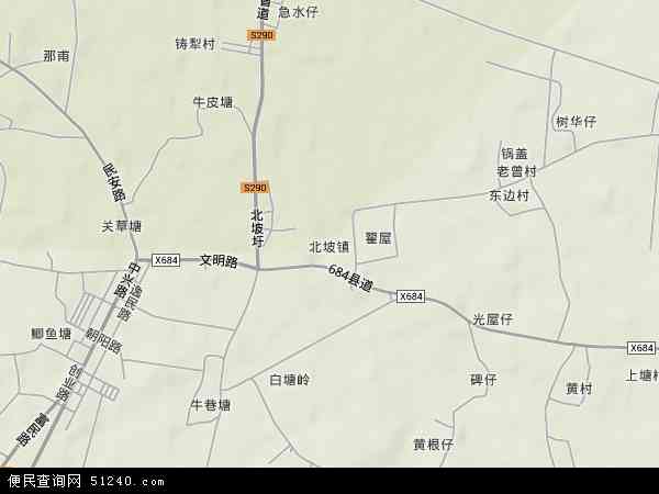 北坡镇地形图 - 北坡镇地形图高清版 - 2024年北坡镇地形图