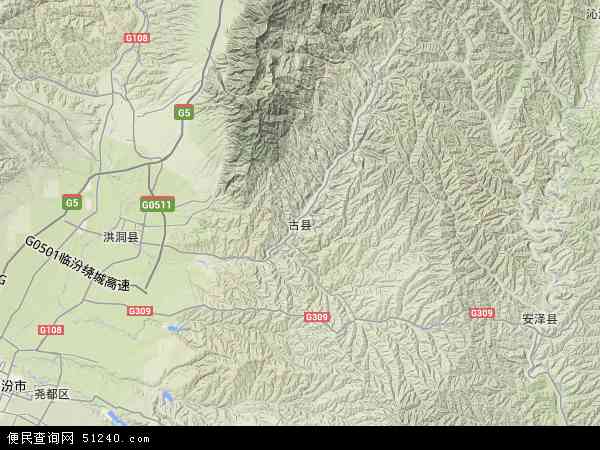 古县地形图 - 古县地形图高清版 - 2024年古县地形图