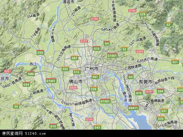 广州市地形图 - 广州市地形图高清版 - 2024年广州市地形图