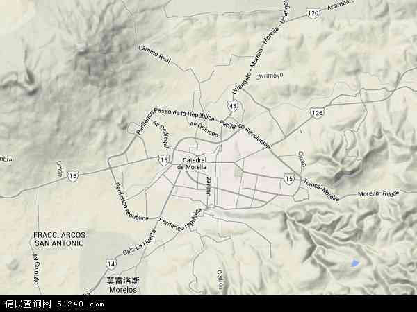 莫雷利亚地形图 - 莫雷利亚地形图高清版 - 2024年莫雷利亚地形图