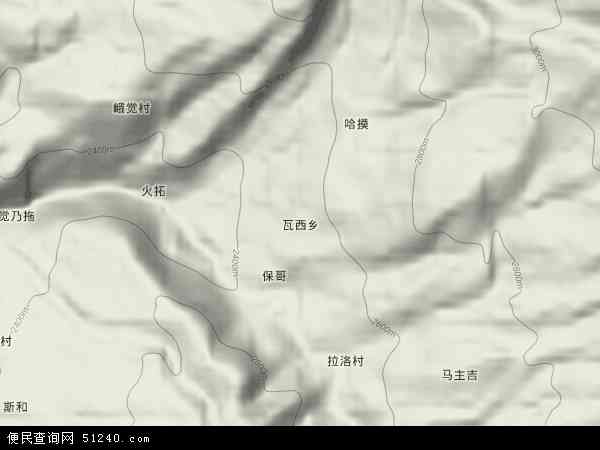 瓦西乡地形图 - 瓦西乡地形图高清版 - 2024年瓦西乡地形图