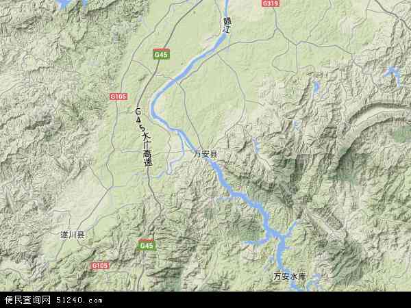 万安县地形图 - 万安县地形图高清版 - 2024年万安县地形图