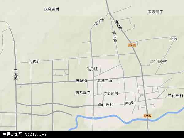 乌丹镇地形图 - 乌丹镇地形图高清版 - 2024年乌丹镇地形图