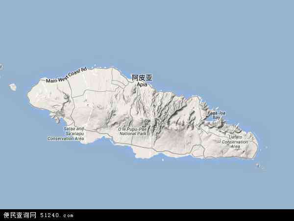 乌波卢岛地形图 - 乌波卢岛地形图高清版 - 2024年乌波卢岛地形图