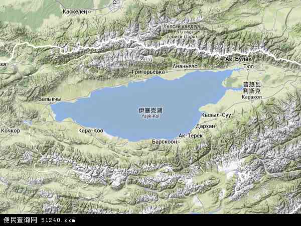 伊塞克湖地形图 - 伊塞克湖地形图高清版 - 2024年伊塞克湖地形图