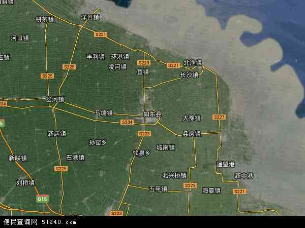 如东县卫星地图 - 如东县高清卫星地图 - 如东县高清航拍地图 - 2024年如东县高清卫星地图