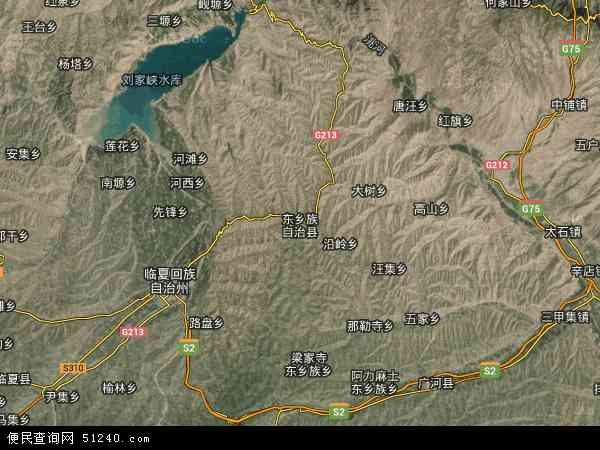 中国甘肃省临夏回族自治州东乡族自治县锁南镇地图(卫星地图)
