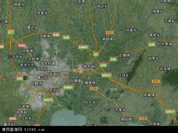肥东县卫星地图 - 肥东县高清卫星地图 - 肥东县高清航拍地图 - 2024年肥东县高清卫星地图