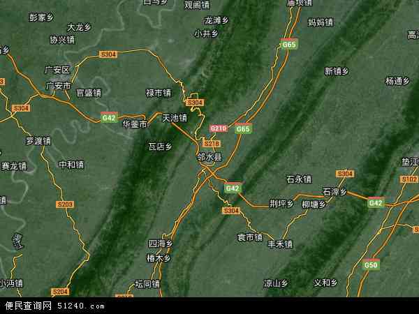 中国四川省广安市邻水县地图(卫星地图)