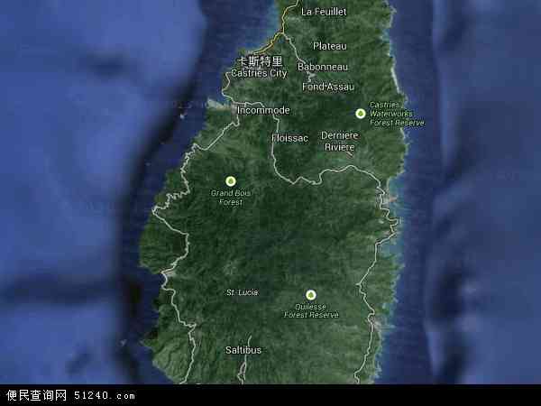 圣卢西亚卫星地图 - 圣卢西亚高清卫星地图 - 圣卢西亚高清航拍地图 - 2024年圣卢西亚高清卫星地图
