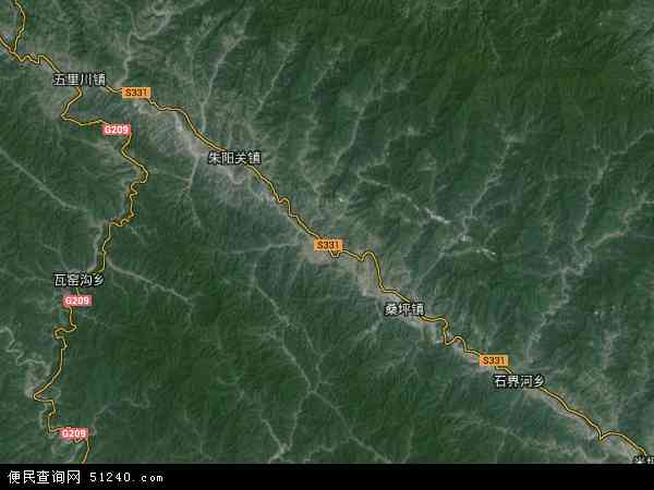 中国河南省南阳市西峡县石界河镇地图(卫星地图)