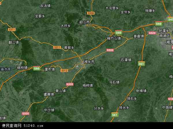 湘乡市卫星地图 - 湘乡市高清卫星地图 - 湘乡市高清航拍地图 - 2024年湘乡市高清卫星地图