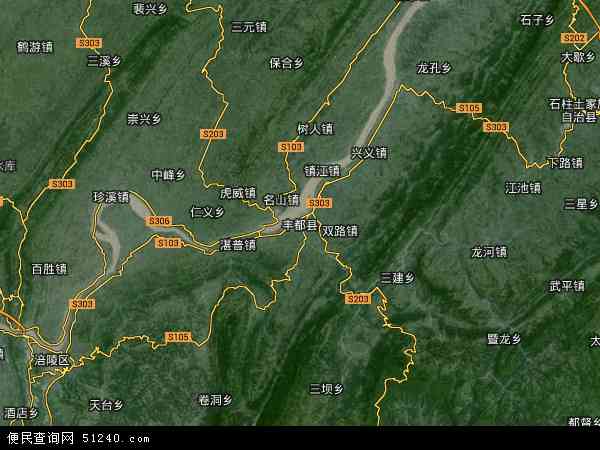 中国重庆市丰都县兴龙镇地图(卫星地图)
