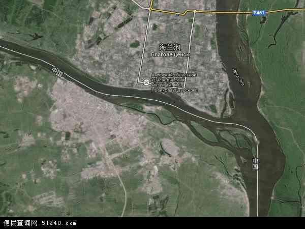 中国黑龙江省黑河市地图(卫星地图)