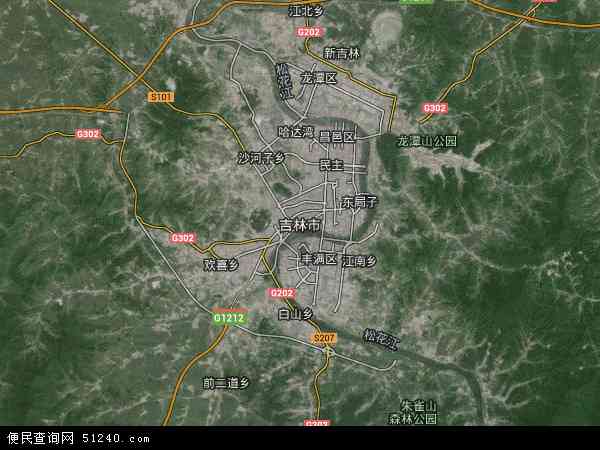 吉林市卫星地图 - 吉林市高清卫星地图 - 吉林市高清航拍地图 - 2024年吉林市高清卫星地图
