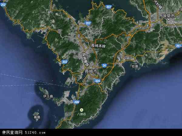 长崎卫星地图 - 长崎高清卫星地图 - 长崎高清航拍地图 - 2024年长崎高清卫星地图