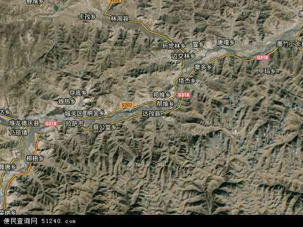 达孜县卫星地图 - 达孜县高清卫星地图 - 达孜县高清航拍地图 - 2024年达孜县高清卫星地图