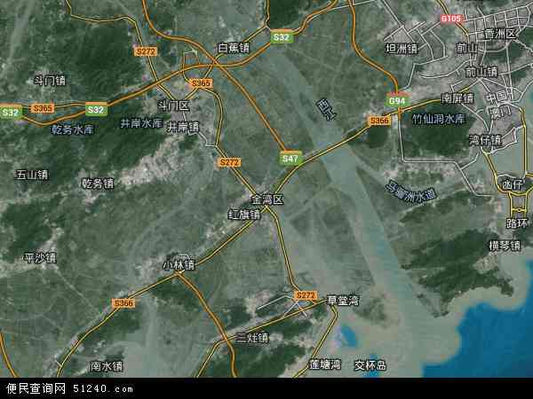 中国广东省珠海市金湾区地图(卫星地图)
