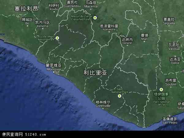 利比里亚卫星地图 - 利比里亚高清卫星地图 - 利比里亚高清航拍地图 - 2024年利比里亚高清卫星地图